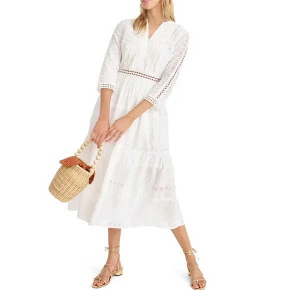 Tiered eyelet 2025 prairie dress